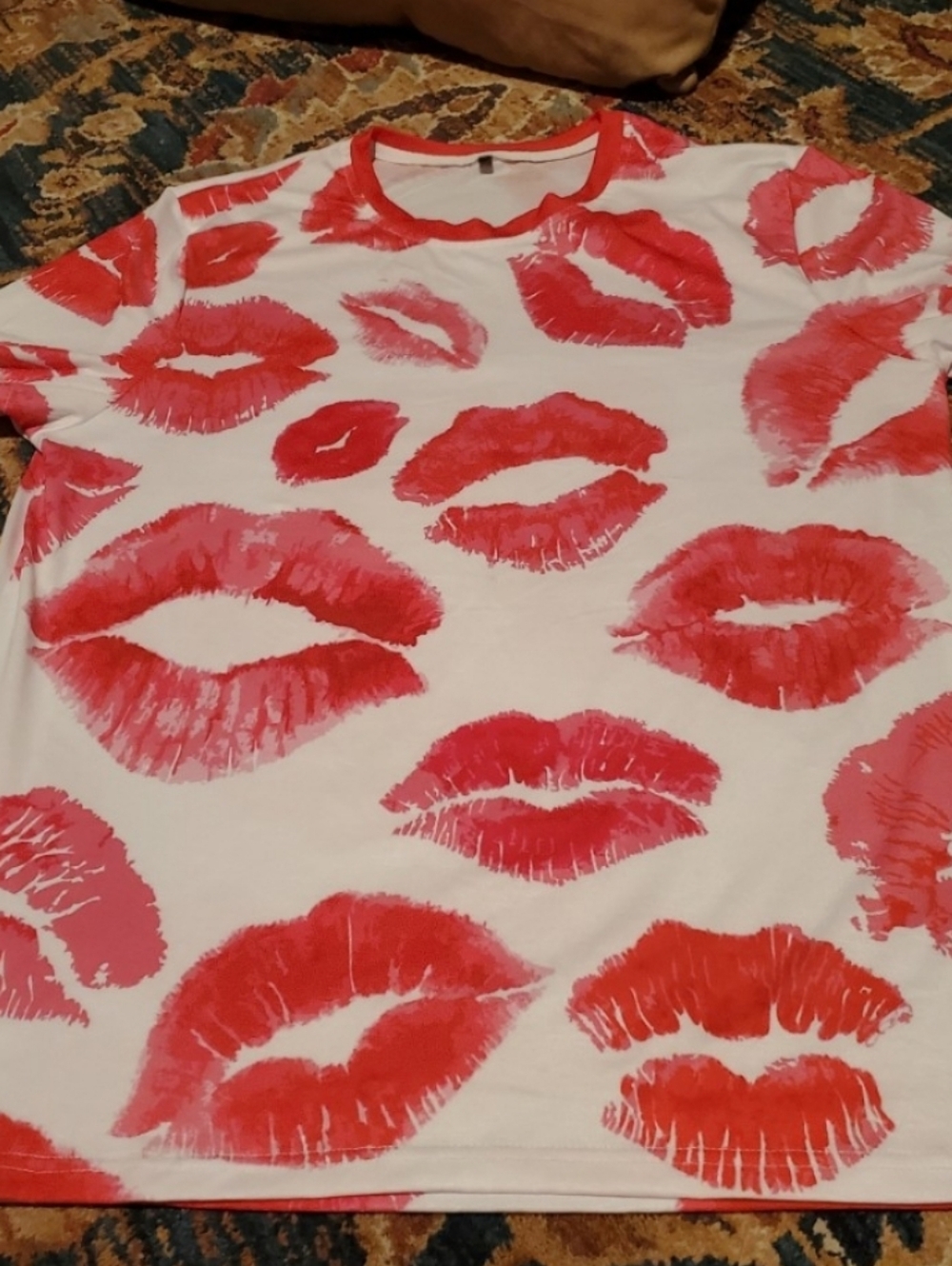 T-Shirt with Red Lip Print~Unisex
